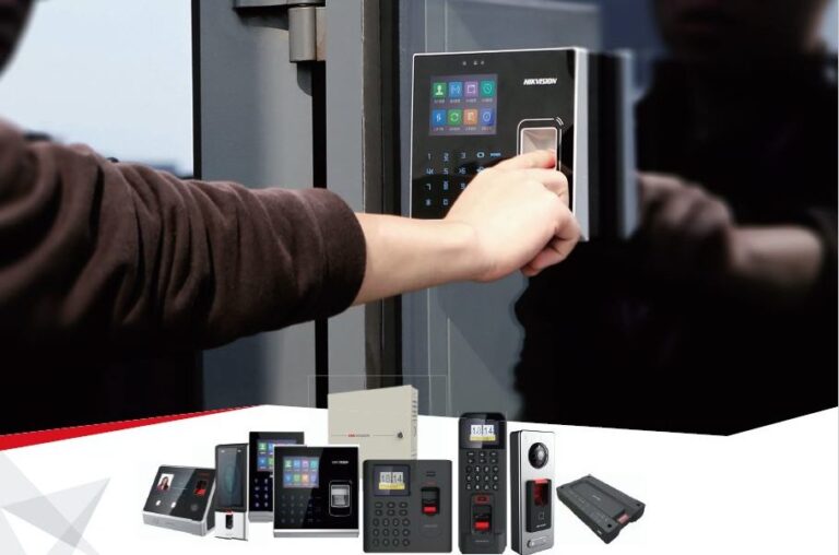 Modern access control system installed in a Dubai office