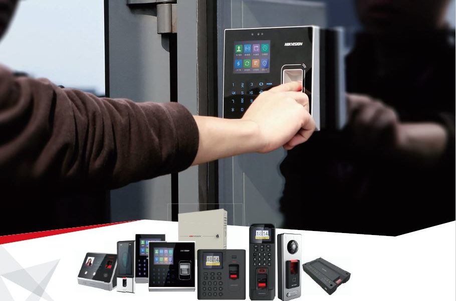 Modern access control system installed in a Dubai office