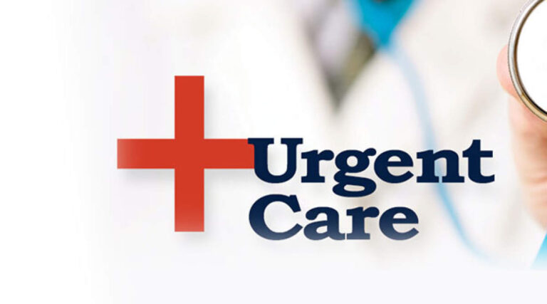 Patient receiving fast treatment at first care urgent care clinic for minor emergency care