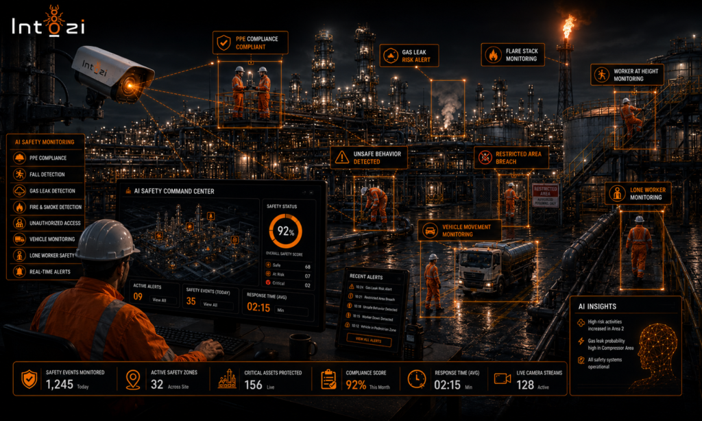 AI safety monitoring system for oil and gas plants