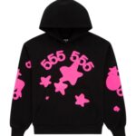 SP5DER BELUGA ANGEL NUMBER BLACK HOODIE